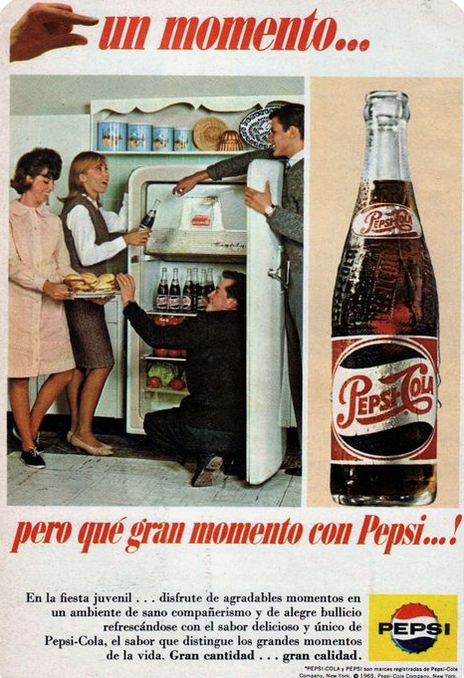 Publicidad de los 60 y 70 anuncios de Pepsi-Cola